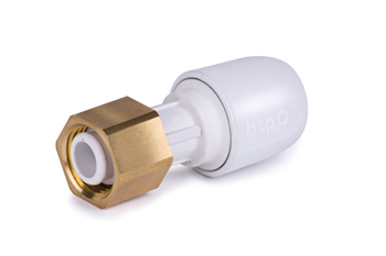 product visual Hep2O Straight Tap Connector With Brass Nut 1/2"x15mm White