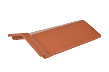product visual Hepworth Terracotta capped angle ridge tile red 135° length 450mm