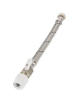 product visual Hep2O flexible tap connector brass service valve (handle) 0.5"x15mm 300mm