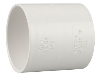 product visual Wavin ABS Solvent Weld Waste Double Socket 40mm White
