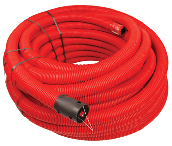 Produktbillede 110 rød kabelrør DVR u/mf.m/trækt 50m