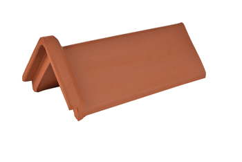 product visual Hepworth Terracotta capped angle ridge tile red 75° length 450mm