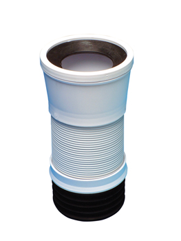 product visual Wavin Flexible Pan Connector Short 110mm White