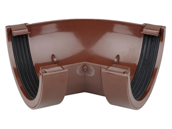product visual Osma RoundLine fabricated gutter angle to order 112mm brown