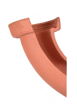 product visual Hepworth Clay left-hand 3/4 section branch channel bend 140° 150mm