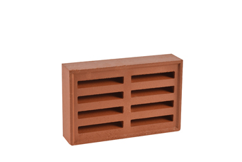 product visual Hepworth Terracotta louvered hole airbrick red 215x140mm
