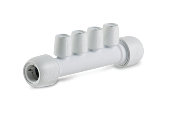 product visual Hep2O 4 port manifold all socket on one side 22x10mm white