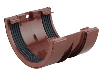 product visual Osma RoundLine gutter jointing bracket 112mm brown