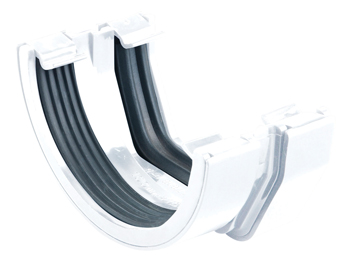 product visual Osma SquareLine connector to 4.5" RoundLine gutter 100mm white