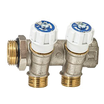 product visual Manifold 3/4"with valves x2 ports 1/2"