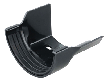 product visual Osma RoundLine connector to 4.5" cast iron ogee gutter right-hand 112mm black