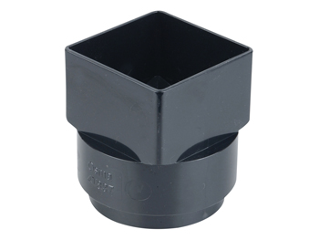 product visual Wavin Squareline Outlet Adaptor Square To Round 61mm Black