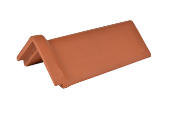product visual Hepworth Terracotta capped angle ridge tile red 90° length 450mm