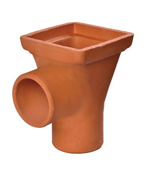 product visual Hepworth Clay square hopper with horizontal inlet 100mm