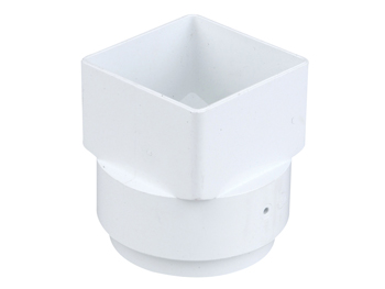 product visual Wavin Squareline Outlet Adaptor Square To Round 61mm White